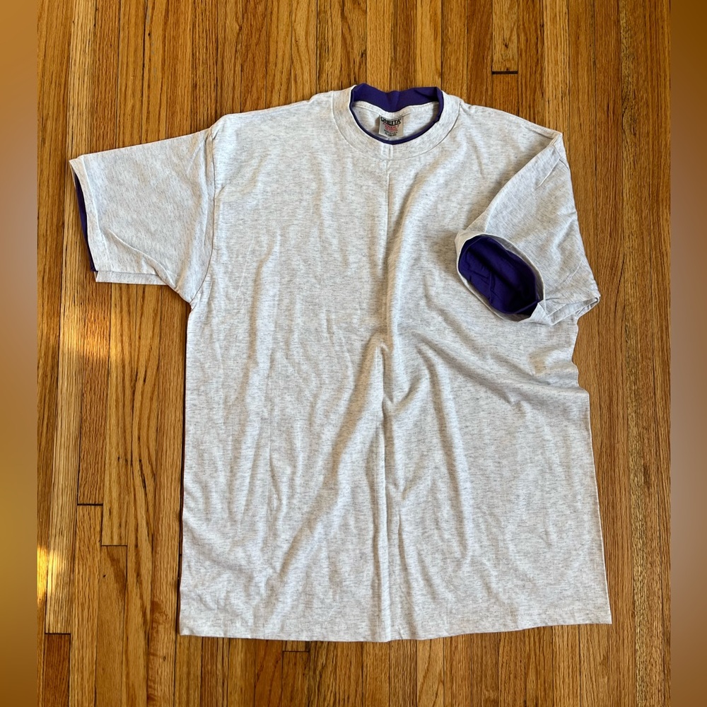 Vintage Oneita Power-T / Blank / Double Layer / 90s / XL / Single Stitch